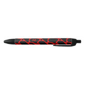 Zwart-rood abstract giraffpatroon zwarte inkt pen (Bodem)