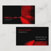 Zwart-rood Abstract minimalistisch ontwerp Visitekaartje (Voorkant / Achterkant)