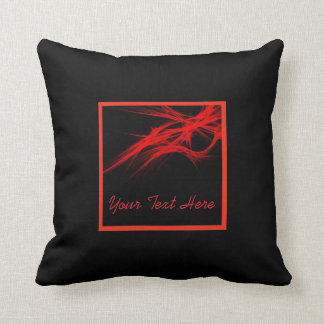 Zwart rood abstract ontwerp personaliseren Sierkus Kussen