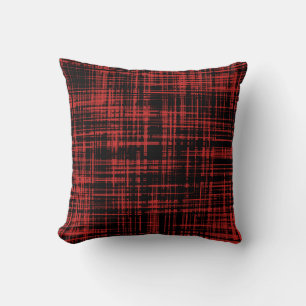 Zwart-rood Abstract Stripe Patroon Kussen