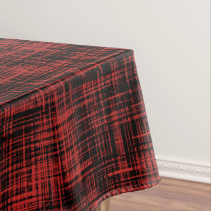 Zwart-rood Abstract Stripe Patroon Tafelkleed