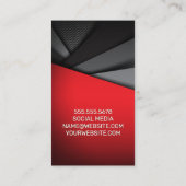 Zwart rood | Abstracte panelen Afsprakenkaartje (Achterkant)