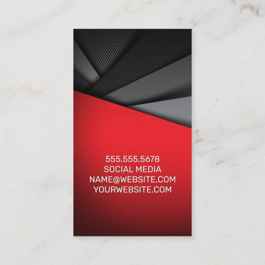 Zwart rood | Abstracte panelen Afsprakenkaartje (Achterkant)