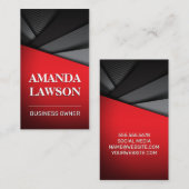 Zwart rood | Abstracte panelen Afsprakenkaartje (Voorkant / Achterkant)