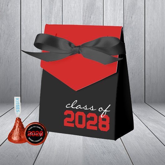 Zwart & Rood Afstuderen Favor Boxes Bedankdoosjes