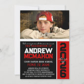 Zwart & Rood Afstuderen foto aankondiging (Voorkant)