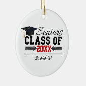 Zwart-rood Afstuderen Keramisch Ornament (Rechts)