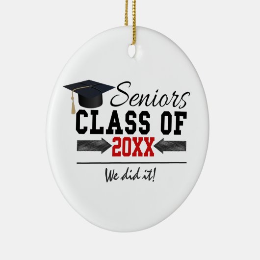 Zwart-rood Afstuderen Keramisch Ornament (Rechts)