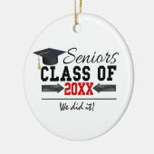 Zwart-rood Afstuderen Keramisch Ornament (Links)