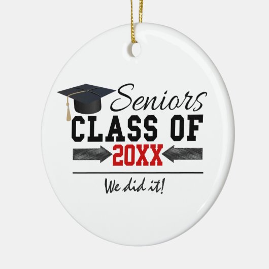 Zwart-rood Afstuderen Keramisch Ornament (Links)