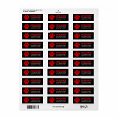 Zwart & Rood Afstuderen retour adreslabels Etiket (Full Sheet)