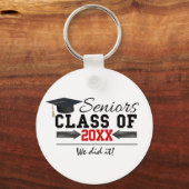 Zwart-rood Afstuderen Sleutelhanger (Voorkant)