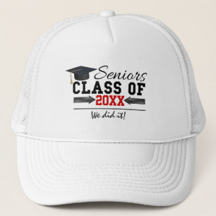 Zwart-rood Afstuderen Trucker Pet