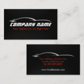 Zwart, rood, auto, auto, koolstofvezel Visitekaart Visitekaartje (Voorkant / Achterkant)