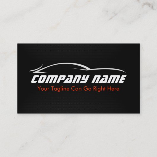 Zwart, rood, auto, auto, koolstofvezel Visitekaart Visitekaartje (Voorkant)