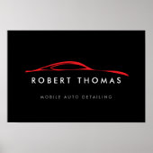 Zwart/Rood Auto Detail/Reparatie Logo Downloaden Poster (Voorkant)