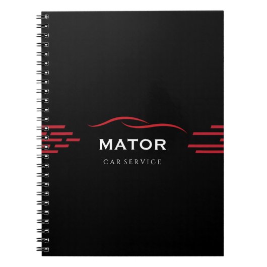Zwart & Rood Auto Service Notitieboek (Voorkant)