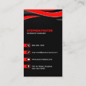 Zwart & Rood Automobiel Auto Detail Visitekaartje (Achterkant)