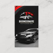 Zwart & Rood Automobiel Auto Detail Visitekaartje (Voorkant)
