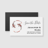 Zwart & Rood Aziatisch Koi Vis Bruiloft Save the D (Voorkant / Achterkant)