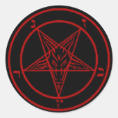 Zwart/Rood Baphomet Stickers (Voorkant)