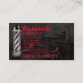 Zwart Rood Barber pole supply shop aangepaste foto Visitekaartje (Voorkant)