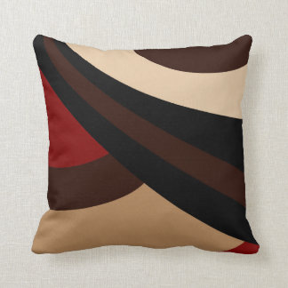 Zwart, rood, beige, bruin, modern design kussen
