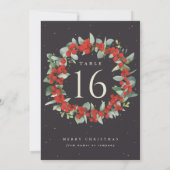 Zwart Rood Berries + Eucalyptus Vakantie Tafel Num (Achterkant)