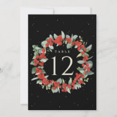 Zwart Rood Berry+Eucalyptus Kersttafel nummer (Voorkant)