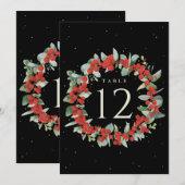 Zwart Rood Berry+Eucalyptus Kersttafel nummer (Voorkant / Achterkant)