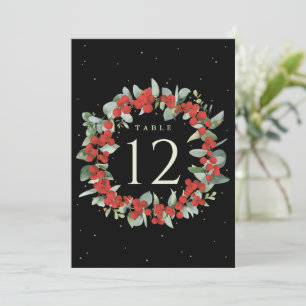 Zwart Rood Berry+Eucalyptus Kersttafel nummer