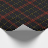 Zwart Rood Blauw Goud Tartan Plaid Cadeaupapier (Hoek)