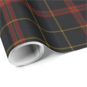 Zwart Rood Blauw Goud Tartan Plaid Cadeaupapier (Rol Hoek)