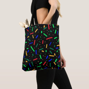 Zwart Rood Blauw Groen Sprinkles Tote Bag