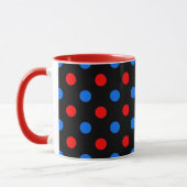 Zwart Rood Blauw Stippen Design  Mok (Links)