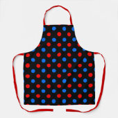 Zwart Rood Blauw Stippen Design  Schort (Voorkant)