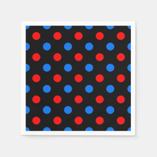 Zwart Rood Blauw Stippen Design Servet