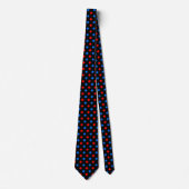 Zwart Rood Blauw Stippen Design Stropdas (Voorkant)