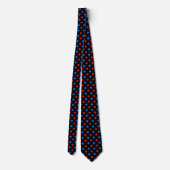 Zwart Rood Blauw Stippen Design Stropdas (Achterkant)