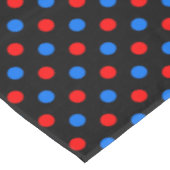 Zwart Rood Blauw Stippen Design Tafelkleed (Gekanteld)