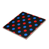 Zwart Rood Blauw Stippen Design Tegeltje (Zijkant)
