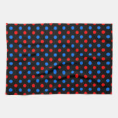 Zwart Rood Blauw Stippen Design Theedoek (Horizontaal)