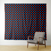Zwart Rood Blauw Stippen Design Wandkleed (In Situ (horizontaal))