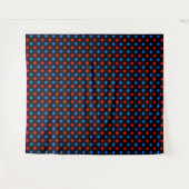 Zwart Rood Blauw Stippen Design Wandkleed (Voorkant (horizontaal))