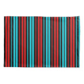 Zwart Rood Blauw Strepen Patroon   Kussensloop (Achterkant)