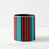 Zwart Rood Blauw Strepen Patroon Mok (Midden)