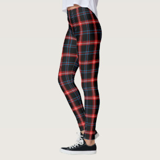 Zwart/Rood/Blauw Tartan Patroon Leggings