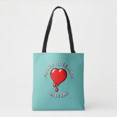  Zwart Rood Bloedend Hart Liberale Pop Art Tote Bag (Voorkant)