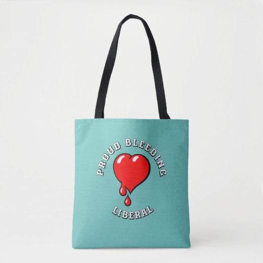 Zwart Rood Bloedend Hart Liberale Pop Art Tote Bag (Voorkant)