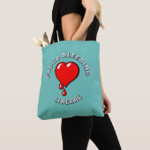 Zwart Rood Bloedend Hart Liberale Pop Art Tote Bag (Dichtbij)